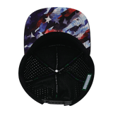 Color Vibes Hat, Flat Bill, Snapback Hat, Geo Flag, Black, White, Mens Hat, Womens Hat, Underbill Picture 