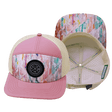 Color Vibes Hat, Flat Bill, Snapback Hat, Geo Mosaic, Pink Peach, Cream, Mens Hat, Womens Hat, Main Picture   