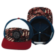 Color Vibes Hat, Flat Bill, Snapback Hat, Silk Flag, Dark Red, White, Navy, Mens Hat, Womens Hat, Main Picture 