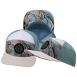 Color Vibes Hat, Flat Bill, Snapback Hat, Marble Earth, Cream, White, Light Blue, Mens Hat, Womens Hat, Main Picture 