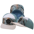 Color Vibes Hat - Flat Bill - Marble Earth - Cream / White / Light Blue - Laser Mesh