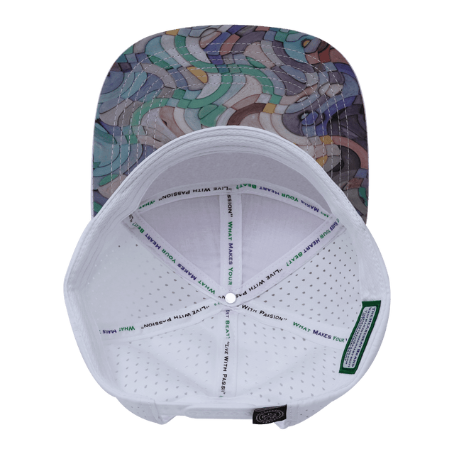  Color Vibes Hat, Flat Bill, Snapback Hat, Mosaic Curves, Light Pink, White, Mens Hat, Womens Hat, Underbill Picture