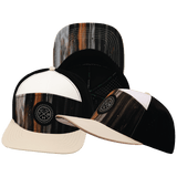 Color Vibes Hat, Flat Bill, Snapback Hat, Mystic Tree, Cream, White, Black, Mens Hat, Womens Hat, Main Picture