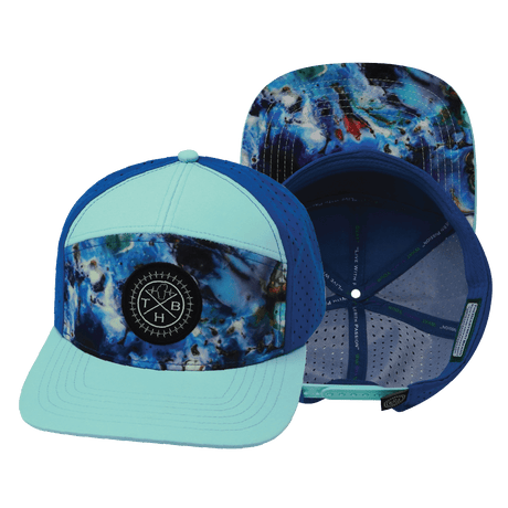 Color Vibes Hat, Flat Bill, Snapback Hat, Nebula, Mint, Blue, Mens Hat, Womens Hat, Main Picture 