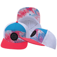 Color Vibes Hat, Flat Bill, Snapback Hat, Pixi Dust, Neon Peach, Neon Blue, White, Mens Hat, Womens Hat, Main Picture 