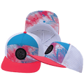 Color Vibes Hat - Flat Bill - Pixi Dust - Neon Peach / Neon Blue / White - Laser Mesh