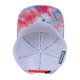 Color Vibes Hat, Flat Bill, Snapback Hat, Pixi Dust, Neon Peach, Neon Blue, White, Mens Hat, Womens Hat, Underbill Picture 