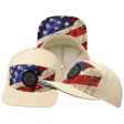 Color Vibes Hat, Flat Bill, Snapback Hat, Rugged Flag, Cream, Mens Hat, Womens Hat, Main Picture