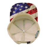 Color Vibes Hat, Flat Bill, Snapback Hat, Rugged Flag, Cream, Mens Hat, Womens Hat, Underbill Picture