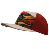 Color Vibes Hat, Flat Bill, Snapback Hat, Rustic River, Cream, Red Rock, Mens Hat, Womens Hat, Side Picture 