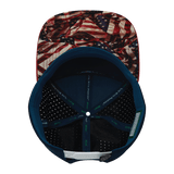 Color Vibes Hat, Flat Bill, Snapback Hat, Silk Flag, Dark Red, White, Navy, Mens Hat, Womens Hat, Underbill Picture   