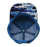 Color Vibes Hat, Flat Bill, Snapback Hat, Sky Blocks, Black, White, Blue, Mens Hat, Womens Hat, Underbill Picture  