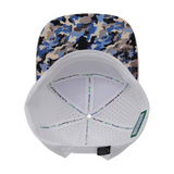 Color Vibes Hat, Flat Bill, Snapback Hat, Sky Camo, Cream, Baby Blue, White, Mens Hat, Womens Hat, Underbill Picture