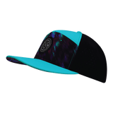 Color Vibes Hat, Flat Bill, Snapback Hat, Space Dust, Neon Green Blue, Black, Mens Hat, Womens Hat, Side Picture 