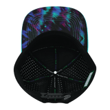 Color Vibes Hat, Flat Bill, Snapback Hat, Space Dust, Neon Green Blue, Black, Mens Hat, Womens Hat, Underbill Picture