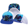 Color Vibes Hat, Flat Bill, Snapback Hat, Starry Bright, Blue, Neon Green Blue, White, Mens Hat, Womens Hat, Main Picture 