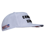 Common Sense Hat, Flat Bill, Snapback Hat, White Camo, Mens Hat, Womens Hat, Side Picture