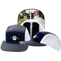 Dog Hat - 5 Panel - Charcoal / Navy / White - Laser Mesh