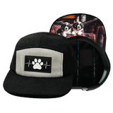 Dog Hat, 5 Panel Hat, Snapback, Corduroy, Black, Gray, Mens Hat, Womens Hat, Main Picture