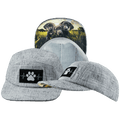Dog Hat - 5 Panel - Light Gray Hemp - Fabric Back