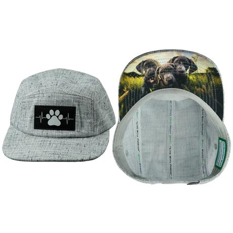 Dog Hat, 5 Panel Hat, Snapback, Light Gray Hemp, Mens Hat, Womens Hat, Main Picture