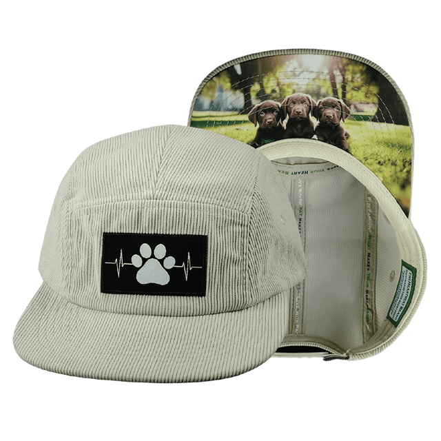 Dog Hat, 5 Panel Hat, Snapback, Corduroy, Sand, Mens Hat, Womens Hat, Main Picture
