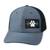 Dog Hat, Baseball Hat, Snapback Hat, Charcoal, Black, Mens Hat, Womens Hat, Front Picture