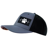 Dog Hat, Baseball Hat, Snapback Hat, Charcoal, Black, Mens Hat, Womens Hat, Side Picture