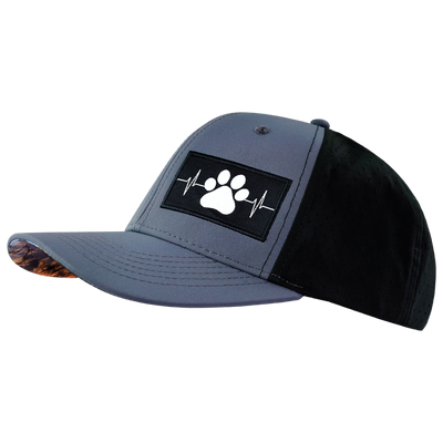 Dog Hat, Baseball Hat, Snapback Hat, Charcoal, Black, Mens Hat, Womens Hat, Side Picture