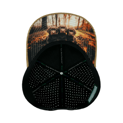 Dog Hat, Baseball Hat, Snapback Hat, Corduroy, Tan, Black, Mens Hat, Womens Hat, Underbill Picture