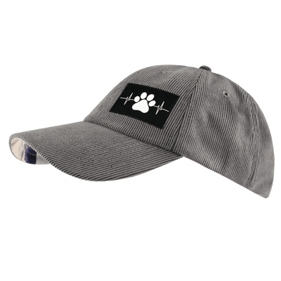 Dog Hat, Dad Hat, Snapback, Corduroy, Charcoal, Mens Hat, Womens Hat, Side Picture