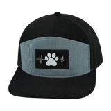 Dog Hat, Flat Bill, Snapback Hat, Corduroy, Black, Gray Blue, Mens Hat, Womens Hat, Front Picture