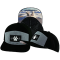 Dog Hat - Flat Bill - Corduroy - Black / Gray Blue - Laser Mesh