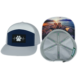 Dog Hat, Flat Bill, Snapback Hat, Gray, Navy, White, Mens Hat, Womens Hat, Main Picture