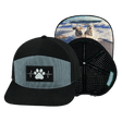 Dog Hat, Flat Bill, Snapback Hat, Corduroy, Black, Gray Blue, Mens Hat, Womens Hat, Main Picture