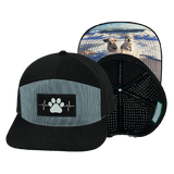 Dog Hat, Flat Bill, Snapback Hat, Corduroy, Black, Gray Blue, Mens Hat, Womens Hat, Main Picture