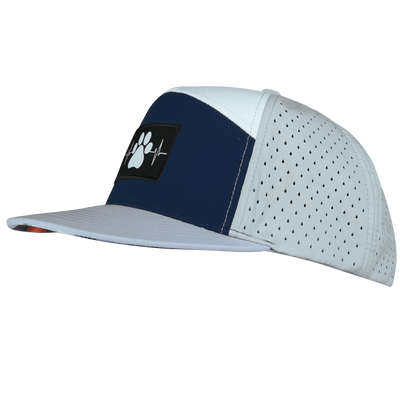 Dog Hat, Flat Bill, Snapback Hat, Gray, Navy, White, Mens Hat, Womens Hat, Side Picture