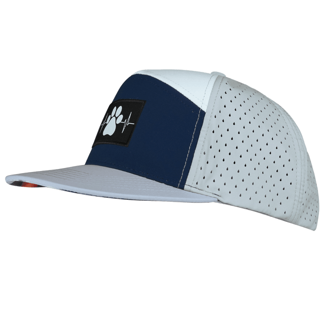 Dog Hat, Flat Bill, Snapback Hat, Gray, Navy, White, Mens Hat, Womens Hat, Side Picture