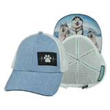 Dog Hat, Low Profile, Ponytail, Snapback Hat, Light Blue, White, Mens Hat, Womens Hat, Main Picture