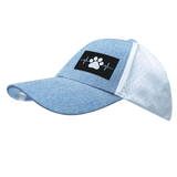 Dog Hat, Low Profile, Ponytail, Snapback Hat, Light Blue, White, Mens Hat, Womens Hat, Side Picture