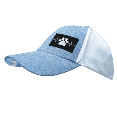 Dog Hat, Low Profile, Ponytail, Snapback Hat, Light Blue, White, Mens Hat, Womens Hat, Side Picture