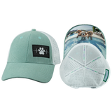 Dog Hat, Low Profile, Ponytail, Snapback Hat, Corduroy, Mint, White, Mens Hat, Womens Hat, Main Picture 