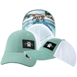 Dog Hat, Low Profile, Ponytail, Snapback Hat, Corduroy, Mint, White, Mens Hat, Womens Hat, Main Picture 
