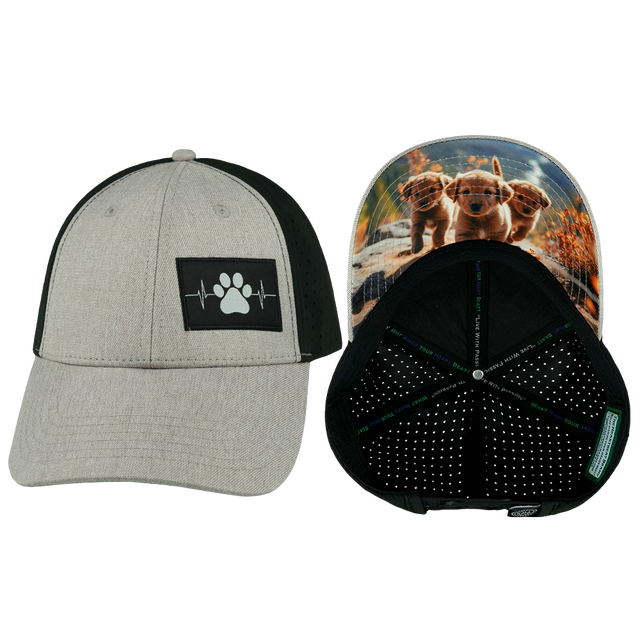 Dog Hat, Low Profile, Ponytail, Snapback Hat, Tan, Black, Mens Hat, Womens Hat, Main Picture