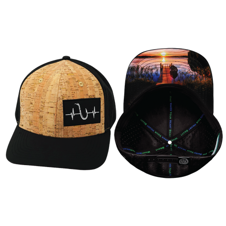 Fishing Hat, Baseball Hat, Snapback Hat, Cork, Black, Mens Hat, Womens Hat, Main Picture