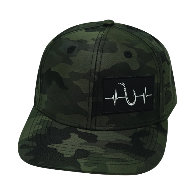 Fishing Hat, Baseball Hat, Snapback Hat, Green Camo, Mens Hat, Womens Hat, Front Picture