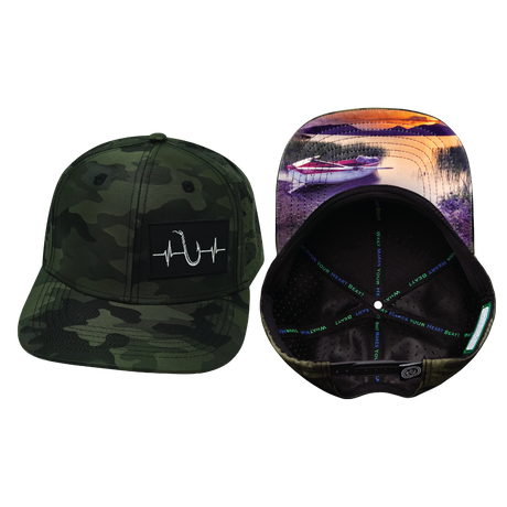 Fishing Hat, Baseball Hat, Snapback Hat, Green Camo, Mens Hat, Womens Hat, Main Picture