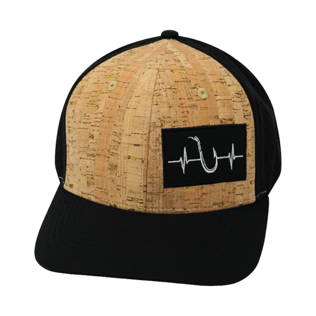 Fishing Hat, Baseball Hat, Snapback Hat, Cork, Black, Mens Hat, Womens Hat, Front Picture