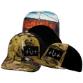 Fishing Hat - Baseball Hat Fit - Maple Leaf Camo / Black - Laser Mesh