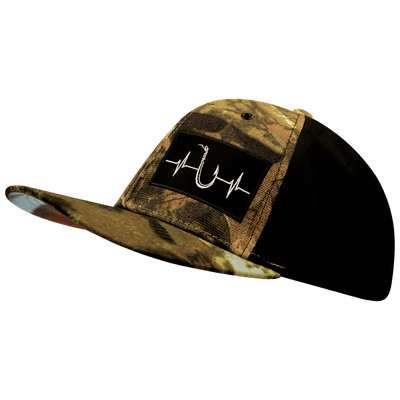 Fishing Hat, Baseball Hat, Snapback Hat, Maple Leaf Camo, Black, Mens Hat, Womens Hat, Side Picture